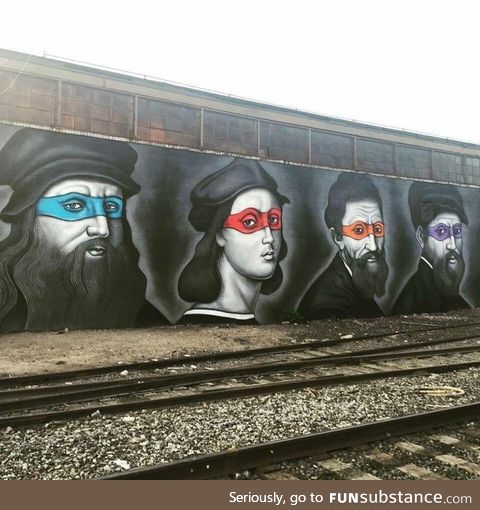 Ninja Turtles painted as their namesakes in Brooklyn, NY