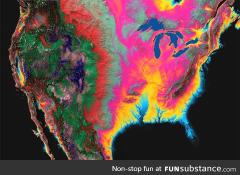 North America elevation map