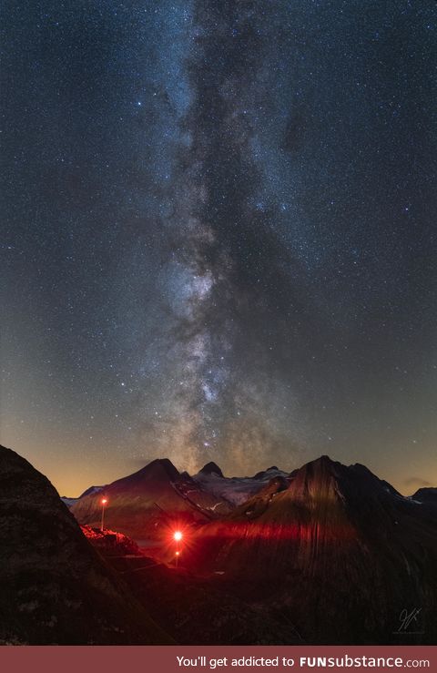 The Milky Way over the Swiss Alps