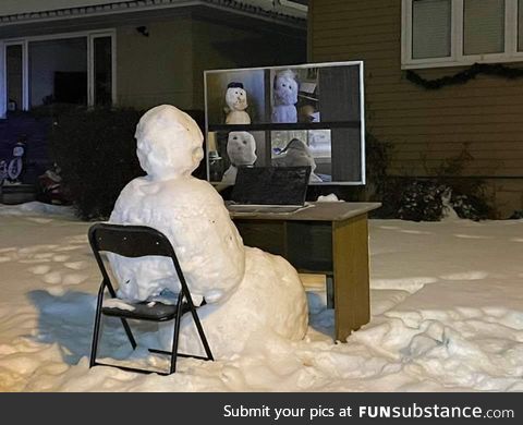 Frosty chatting with the fam