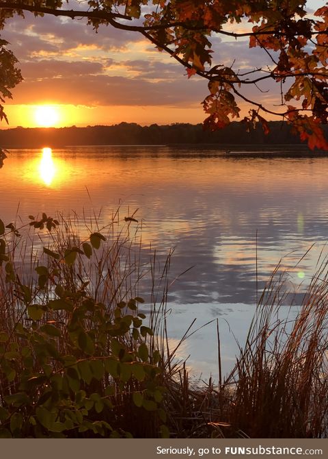 Gorgeous fall sunset at the reservoir tonight