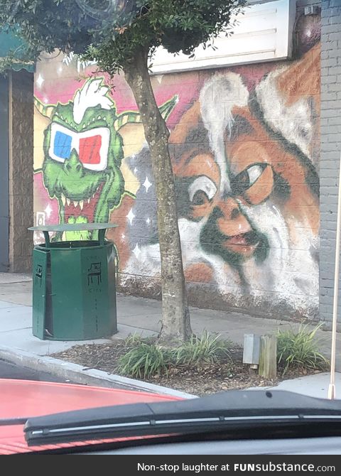 The front of a bar in the middle of downtown