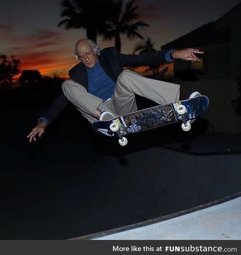 Tony Hawk dressed up as Larry David for Halloween