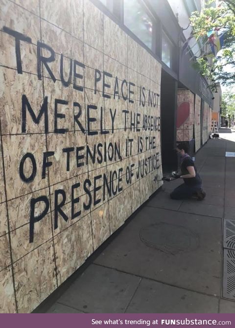 Written on the front of a family owned Minneapolis business by the current owner’s