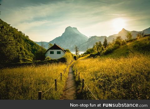 Sunrise in Austria, taken on a hike near the lake "Traunsee"