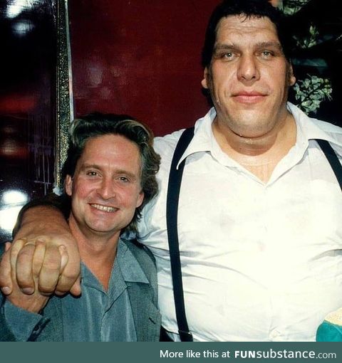 Michael Douglas and Andre the Giant