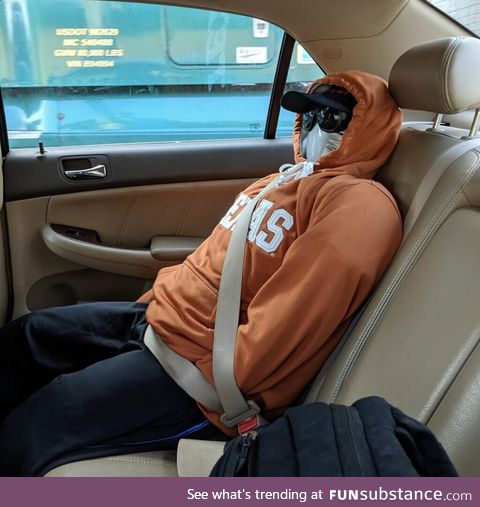 The dummy used by a NY driver who was pulled over for a HOV Lane violation