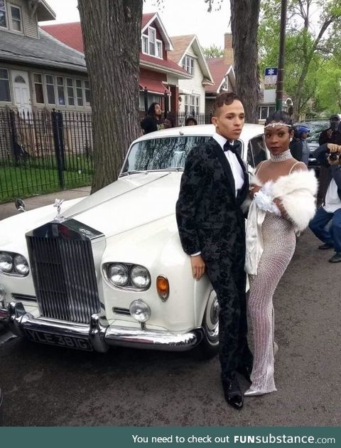 My neighbor and her date decided to dress in the 1950s look for the prom.....AWESOME