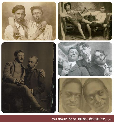 In the past, showing great affection while taking photos and portraits was very common