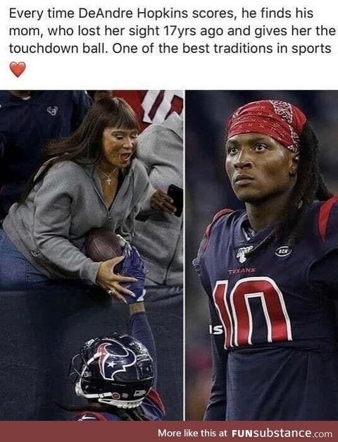 How DeAndre Hopkins lets his blind mum know he scored a touchdown