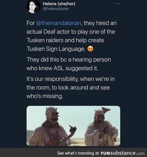 Mandalorian hires deaf actor to help create Tusken sign language