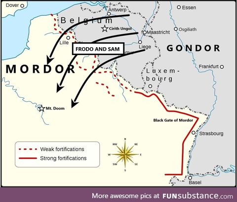 How Frodo and Sam got to Mordor