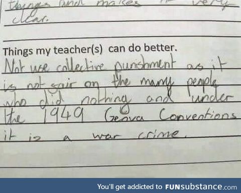 Teacher feedback