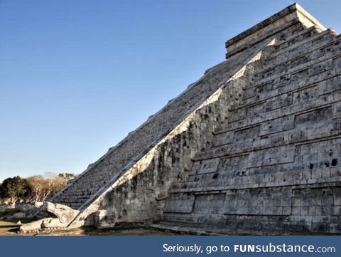 Where the light comes up on winter solstice the Chichen Itza temple has a light snake