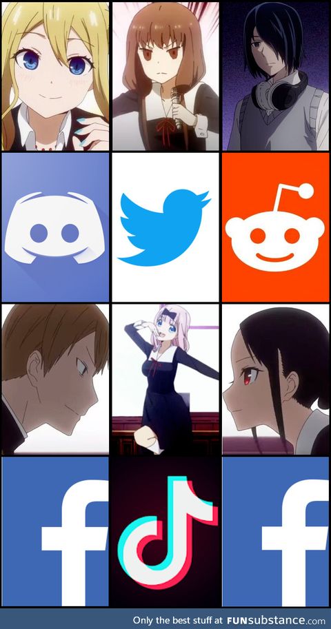 Kaguya-sama main cast if they used social media