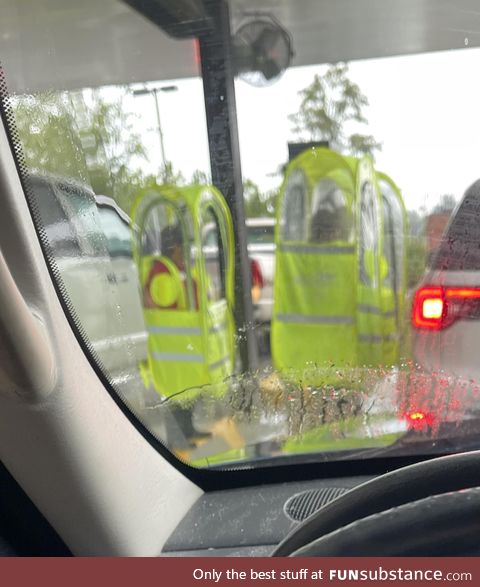 Chick fil a has damn minions out here taking orders