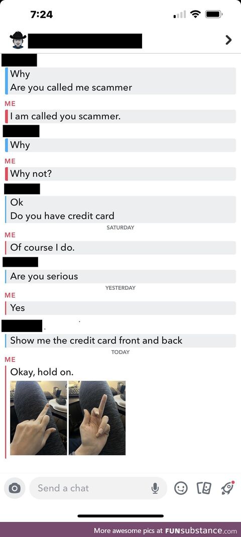 Trolling a scammer