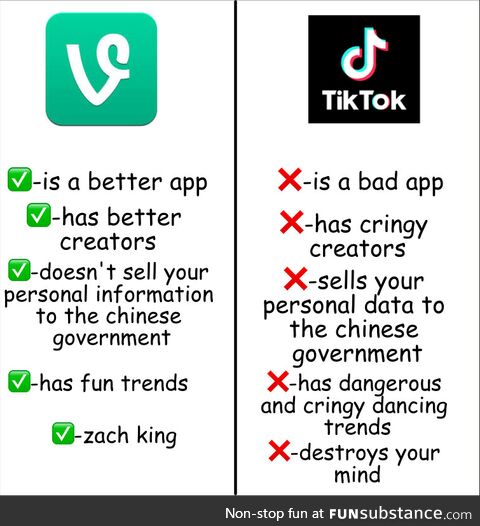 Why vine is superior to tiktok