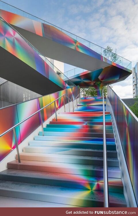 Staircase by Felipe Pantone. King of dichroic art