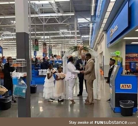 Have you ever loved Walmart so much that you had your literal wedding there? No? Well,