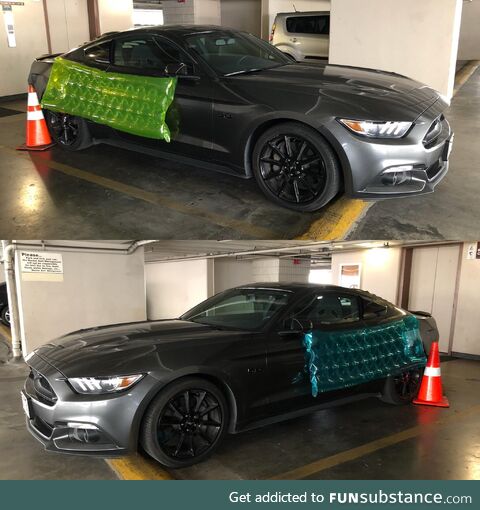 No dents for this guy. The cones are a nice touch