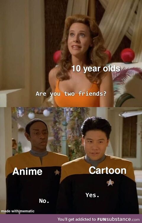 For the 100th time, anime is NOT friends with Cartoon