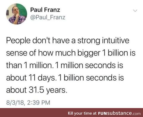 A billion is A LOT bigger than a million