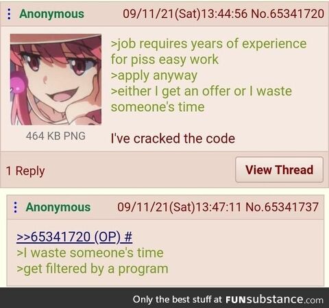 Anon applies for that pizza cashieorder job