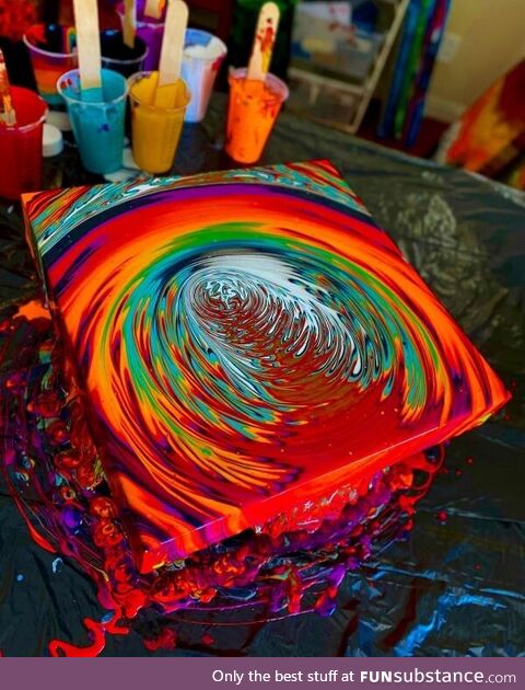 A vibrant & mesmerizing piece of acrylic art