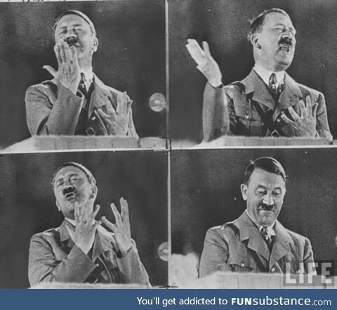 Young Adolf H. At his first pride parade giving an emotional speech advocating for