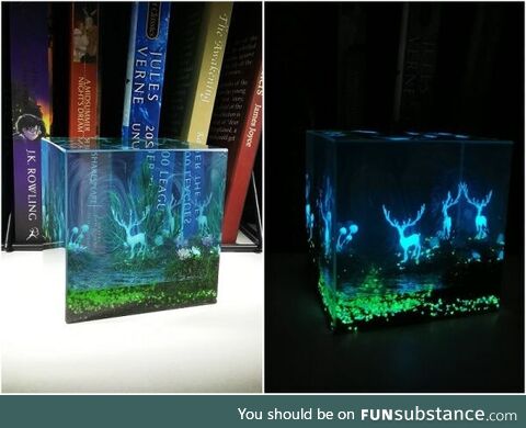 Patronus in a resin cube