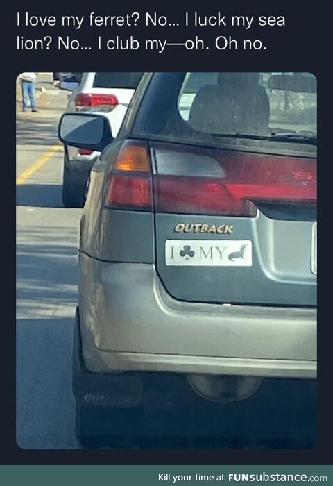 A questionable bumper sticker