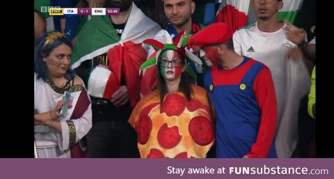 That sudden realisation your an anthropomorphic pizza surrounded by hungry Italians