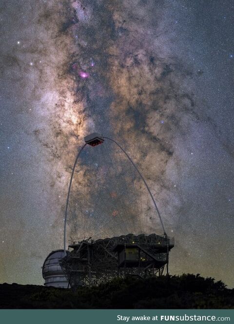 LST-1 Telescope searching the night sky