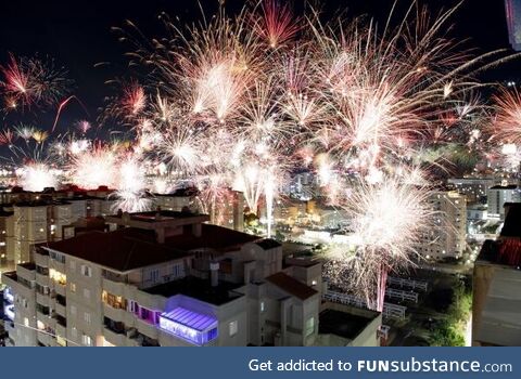 15 minutes of fireworks in a residential neighbourhood