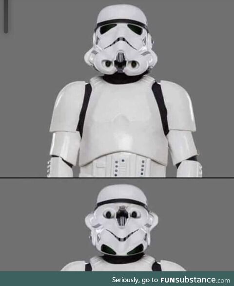 Turning the Stormtrooper helmet upside down really changes the whole movie