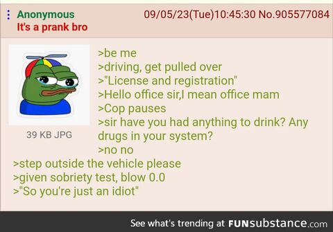 Anon gets pulled over