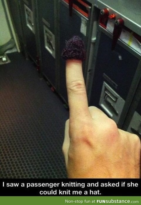 A knitted finger hat