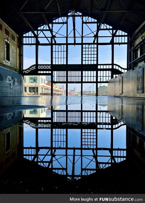 Boardwalk reflections taken inside the Asbury Park, NJ Casino building after a rain