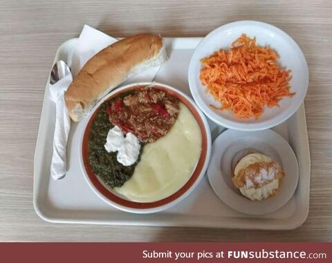 As someone posted meal in French cafeteria ,this is average meal in Serbian