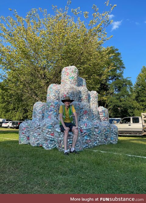 [OC] Approximately 665lbs of aluminum cans collected from a music festival