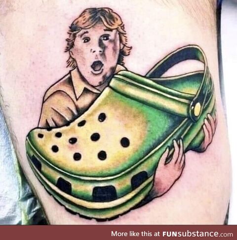 Steve Irwin and a big Croc tattoo