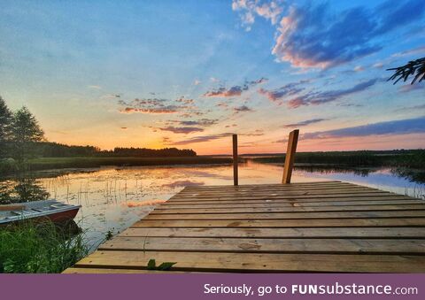 [OC] Peace and beauty during sunset in a summer cottage