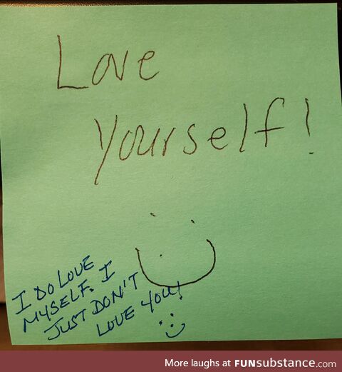 A note someone left at the office