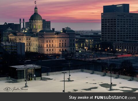 Indianapolis Capital building from a parking garage