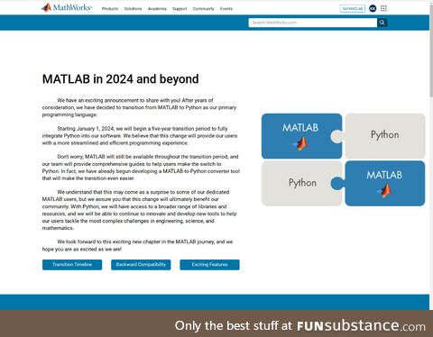 The pain and suffering caused by Matlab will finally end soon