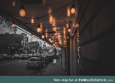 Lights Outside a Diner