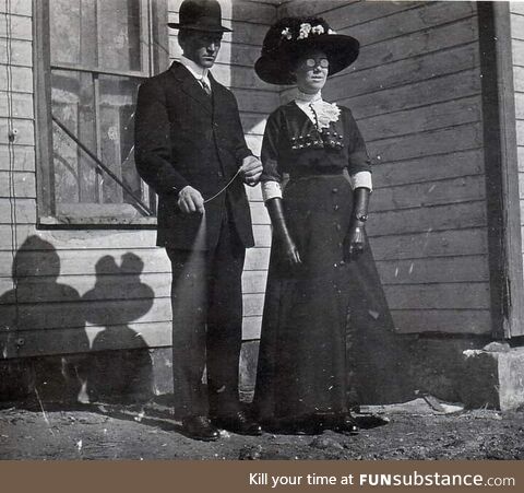 Relatives of Mine Using String to Take a Selfie. Unknown Year