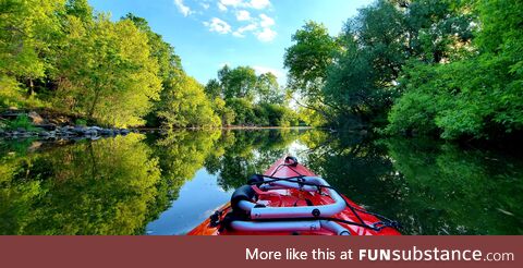 Kayaking on an open river. Pure bliss