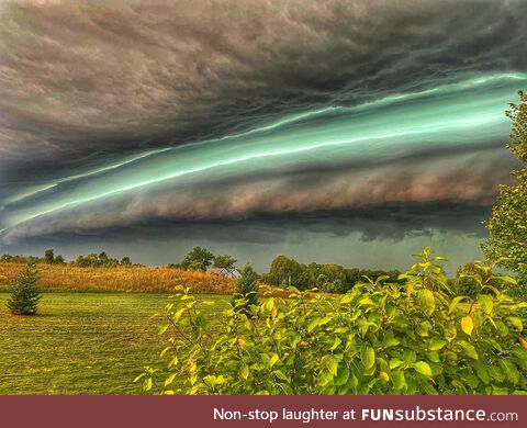 Severe warned storm near Traverse City Michigan on September 7 2021